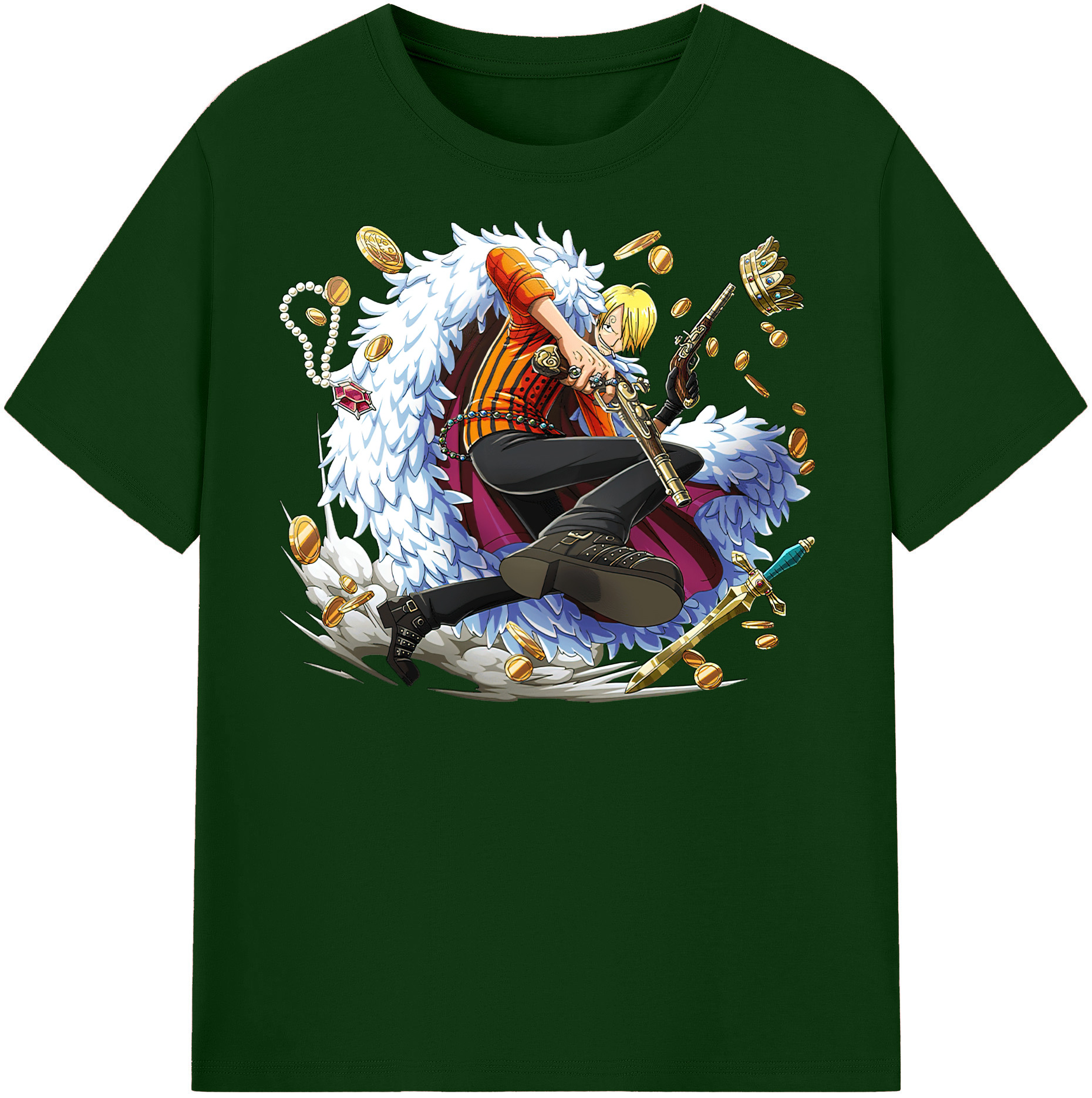 ワンピース サンジ ONE PIECE Sanji 綿100％半袖Tシャツ（フロントプリント）